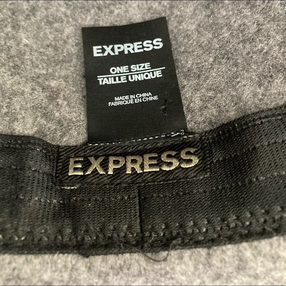 Express 100% Wool Hat Bohemian Retro Cottagecore Shabby Chic Gray Light Ribbon